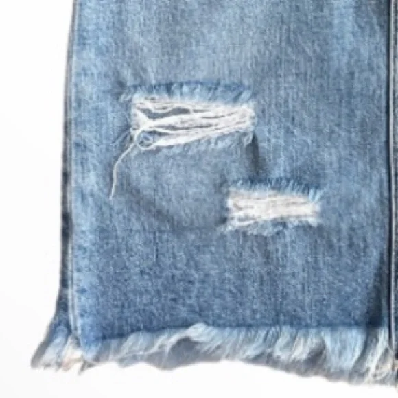 Distressed Jean Skirt Frayed Raw Hem Cut Off Denim Gap Women Size X Small XS - Picture 3 of 16